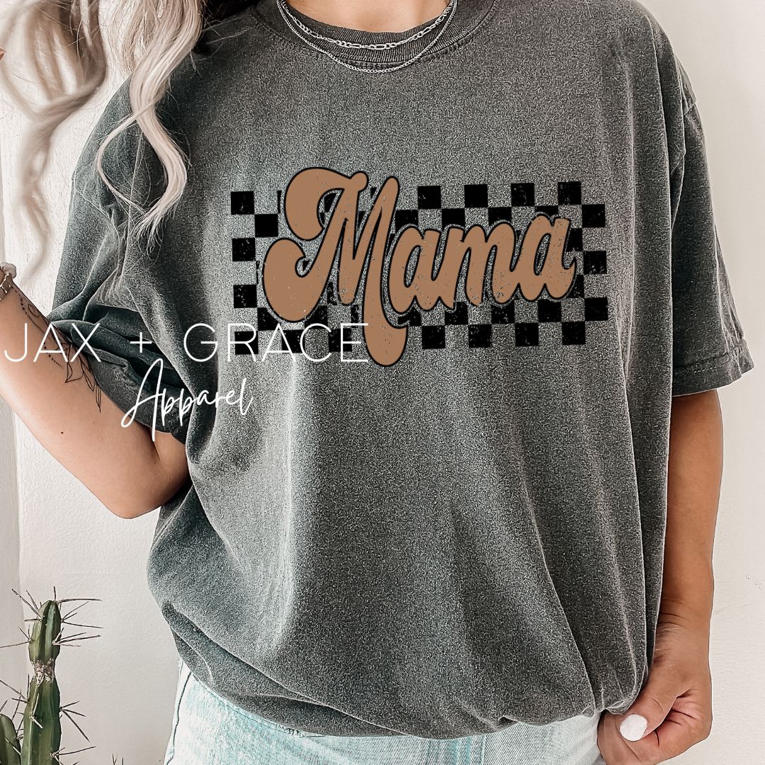 Vintage Tan Checkered Mama