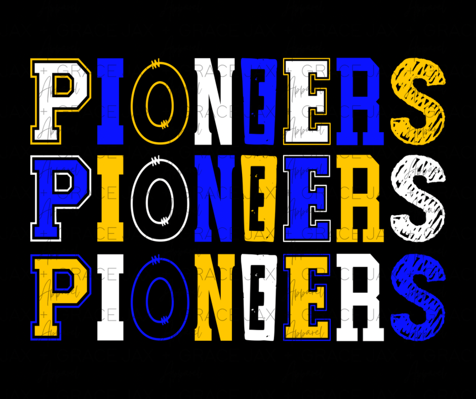 Pioneers Variety Letters (blue/gold/white)