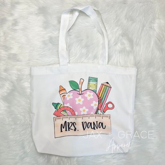 Teacher Apple Tote Bag