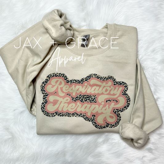 Pink/Leopard Respiratory Therapist Sweatshirt