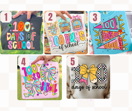 100 Days of school t shirt *mystery shirt color*