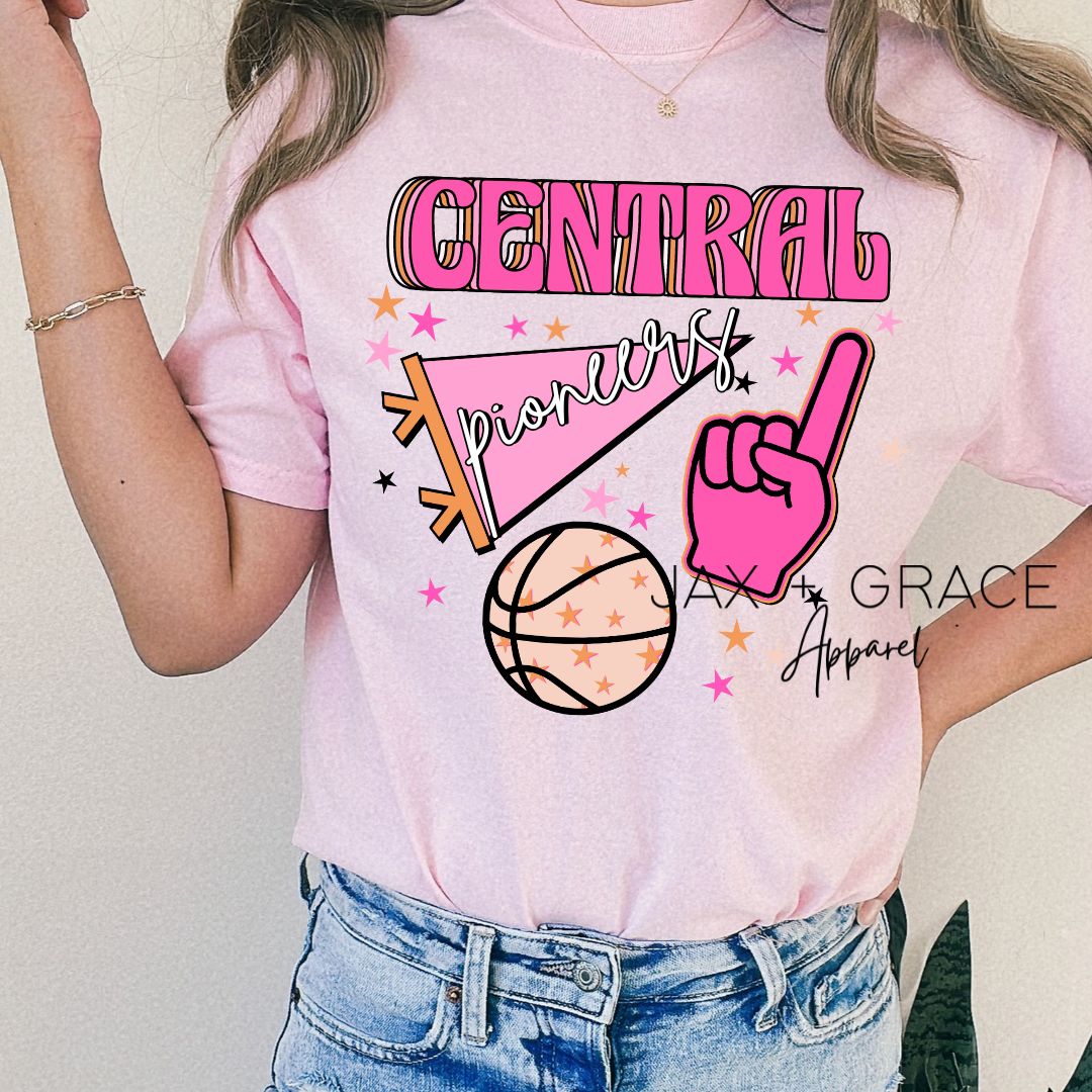 Retro pink basketball - PIONEERS