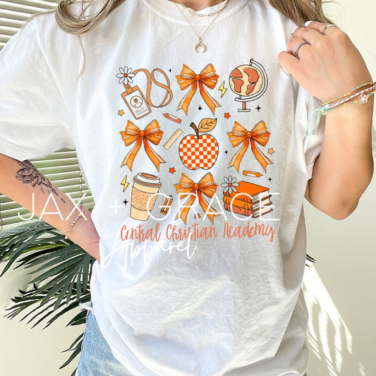 CUSTOM teacher fall bows (t shirt)