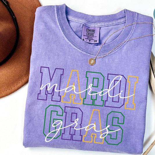 Outline Mardi Gras t shirt