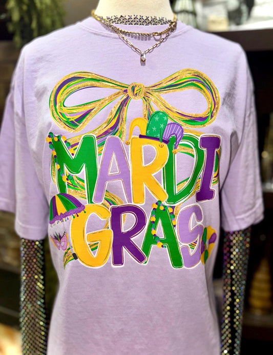 Mardi Gras Bow t shirt