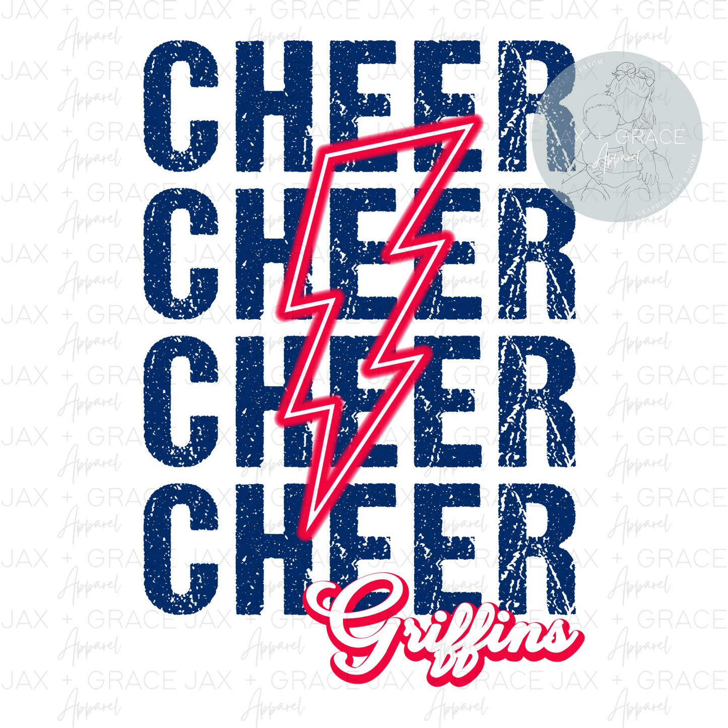 Griffins Cheer Lightning Bolt